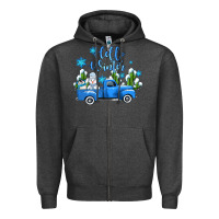 Charcoal Heather hello winter with sniwman and  truck Zipper Hoodie - AdoDesignShop