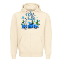 Sandshell hello winter with sniwman and  truck Zipper Hoodie - AdoDesignShop