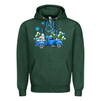 Sports Green hello winter with sniwman and  truck Zipper Hoodie - AdoDesignShop