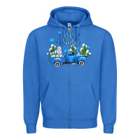 True Royal hello winter with sniwman and  truck Zipper Hoodie - AdoDesignShop