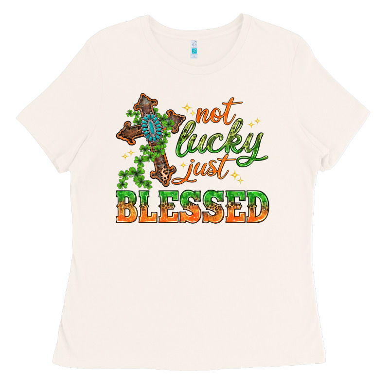Not Lucky Just Blessed With Cross St. Patricks Day Ladies Tee by HowdyJamesFarm | Teevron