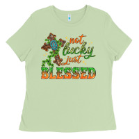 Matcha Not lucky just Blessed with Cross St. Patricks day Ladies Tee - HowdyJamesFarm