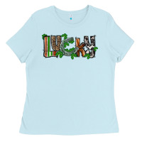 Baby Blue Lucky horseshoe St. Patrick's Day Ladies Tee - CowGirlArtShop