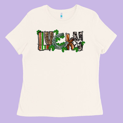Lucky Horseshoe St. Patrick's Day Ladies Tee Designed By Cowgirlartshop