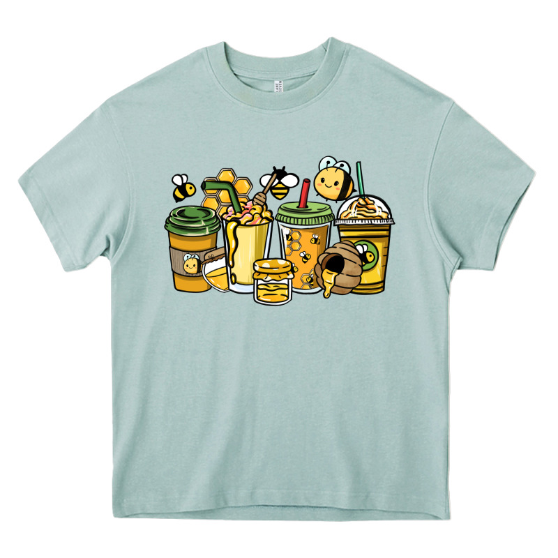 Honey Bee Coffee Cups Heavy Core Tee by HowdyJamesFarm | Teevron