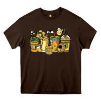 Chocolate Brown Honey bee coffee cups Heavy Core Tee - HowdyJamesFarm