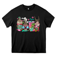 Black skeleton summer coffee cups Heavy Core Tee - Jasminsmagicworld