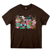 Chocolate Brown skeleton summer coffee cups Heavy Core Tee - Jasminsmagicworld