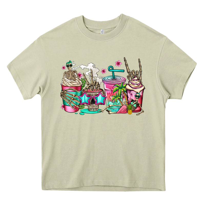Skeleton Summer Coffee Cups Heavy Core Tee by Jasminsmagicworld | Teevron