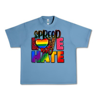 Pebble Blue spread love not hate Urban Heavy Tee - FaDigitalArtStudio
