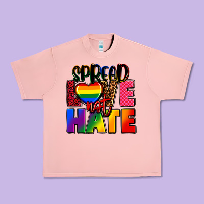 Spread Love Not Hate Urban Heavy Tee Designed By Fadigitalartstudio