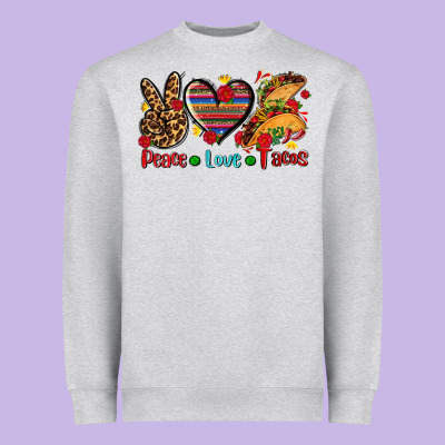 Peace Love Tacos Heavyweight Sweatshirt Designed By Adodesignshop
