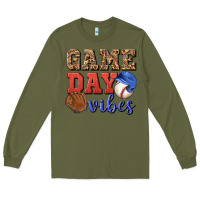 Army Green game day vibes Long Sleeve Tee - BundleAndBundleShop