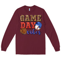 Burgundy game day vibes Long Sleeve Tee - BundleAndBundleShop