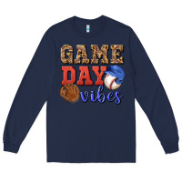 Navy game day vibes Long Sleeve Tee - BundleAndBundleShop