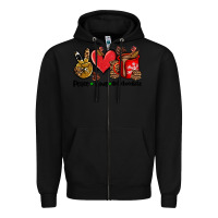 Black peace love  hot chocolate Zipper Hoodie - AdoDesignShop