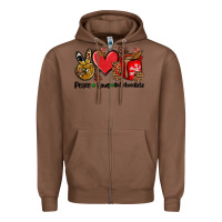 Chestnut peace love  hot chocolate Zipper Hoodie - AdoDesignShop