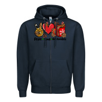 Navy peace love  hot chocolate Zipper Hoodie - AdoDesignShop