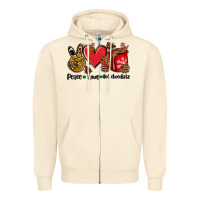 Sandshell peace love  hot chocolate Zipper Hoodie - AdoDesignShop
