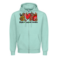 Seafoam peace love  hot chocolate Zipper Hoodie - AdoDesignShop