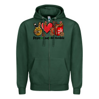 Sports Green peace love  hot chocolate Zipper Hoodie - AdoDesignShop