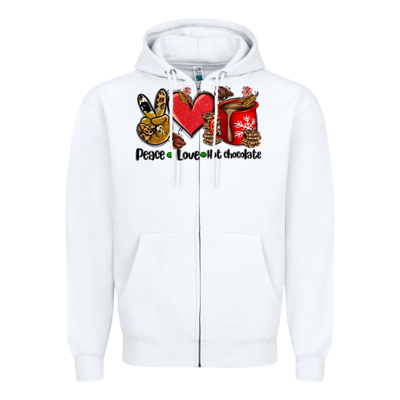 Peace Love  Hot Chocolate Zipper Hoodie by AdoDesignShop | Teevron