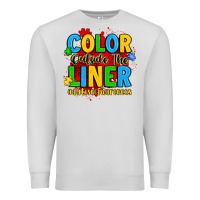 Dove Grey color outside the liner autism awareness Premium Sweatshirt - JahusDesignShop