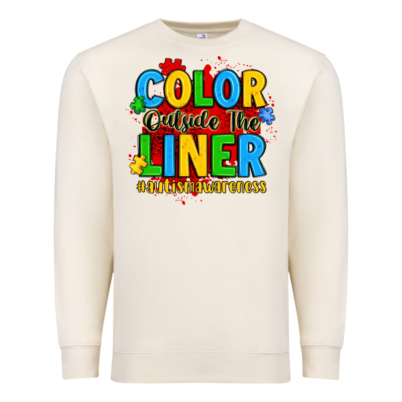 Color Outside The Liner Autism Awareness Premium Sweatshirt by JahusDesignShop | Teevron