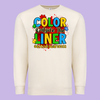 Color Outside The Liner Autism Awareness Premium Sweatshirt Designed By Jahusdesignshop