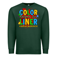 Sports Green color outside the liner autism awareness Premium Sweatshirt - JahusDesignShop