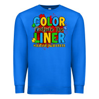 True Royal color outside the liner autism awareness Premium Sweatshirt - JahusDesignShop