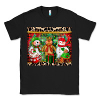 Black christmas snowman polar bear reindeer Classic Tee - CowGirlArtShop