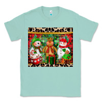 Seafoam christmas snowman polar bear reindeer Classic Tee - CowGirlArtShop