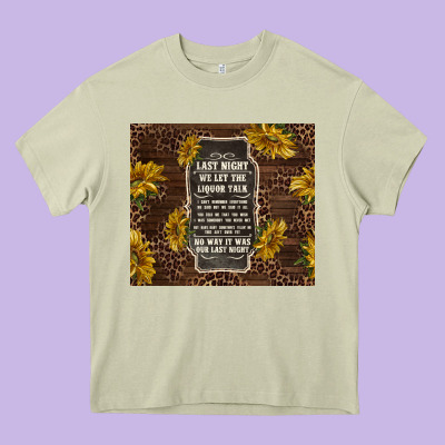 We Let The Liquor Talk With Sunflowers Heavy Core Tee Designed By Tumblerdesignbyshophia