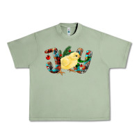Oil Green Christmas Joy With Chick Urban Heavy Tee - RanaPortraitStore