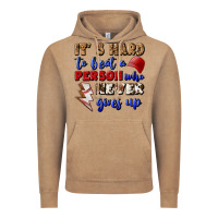 Vintage Coffee It's Hard To Beat A Person Who Never Gives Up Vintage Hoodie - BundleAndBundleShop