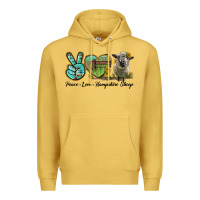 Antique Gold Peace Love Hampshire Sheep Premium Hoodie - LillyAllenDesigns
