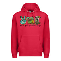 Cardinal Peace Love Hampshire Sheep Premium Hoodie - LillyAllenDesigns