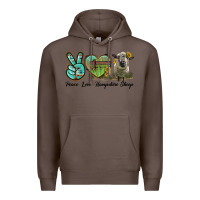 Coffee Peace Love Hampshire Sheep Premium Hoodie - LillyAllenDesigns