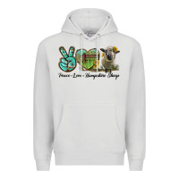 Dove Grey Peace Love Hampshire Sheep Premium Hoodie - LillyAllenDesigns