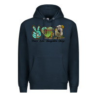 Navy Peace Love Hampshire Sheep Premium Hoodie - LillyAllenDesigns