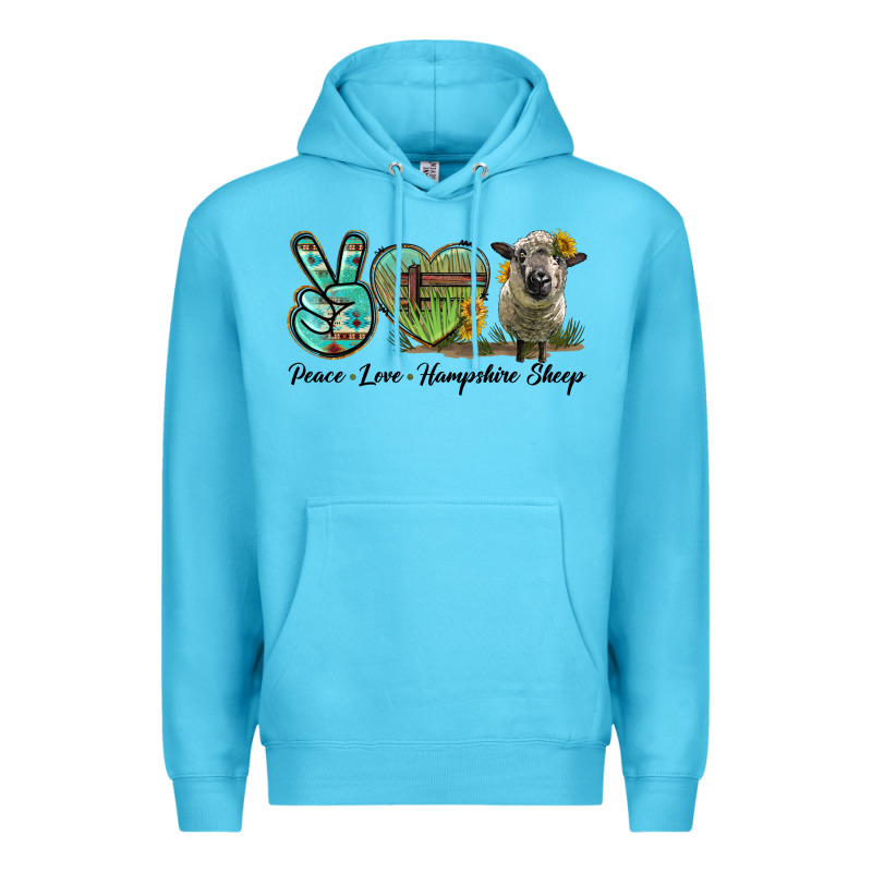 Peace Love Hampshire Sheep Premium Hoodie by LillyAllenDesigns | Teevron