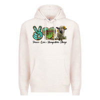 Pale Pink Peace Love Hampshire Sheep Premium Hoodie - LillyAllenDesigns