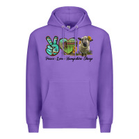 Purple Peace Love Hampshire Sheep Premium Hoodie - LillyAllenDesigns