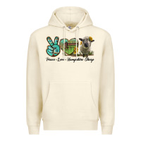 Sandshell Peace Love Hampshire Sheep Premium Hoodie - LillyAllenDesigns