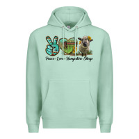 Seafoam Peace Love Hampshire Sheep Premium Hoodie - LillyAllenDesigns