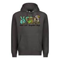 Smoke Peace Love Hampshire Sheep Premium Hoodie - LillyAllenDesigns