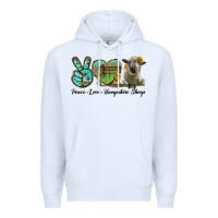 White Peace Love Hampshire Sheep Premium Hoodie - LillyAllenDesigns
