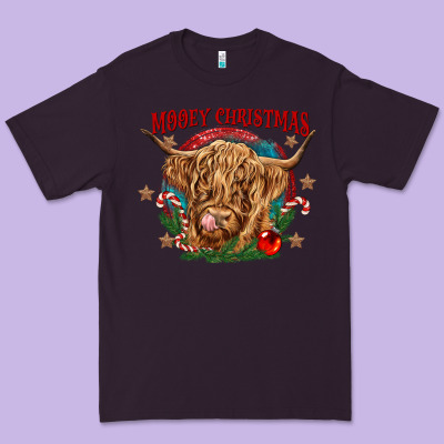 Mooey Christmas Premium Tee Designed By Cowgirlartshop