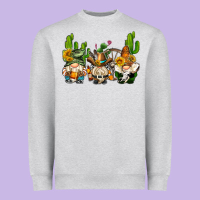 Western Gnomes With Cactus Heavyweight Sweatshirt Designed By Adodesignshop